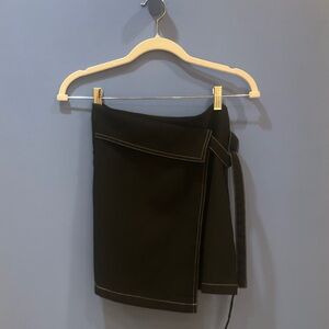 Chic Black Mini Wrap Skirt
